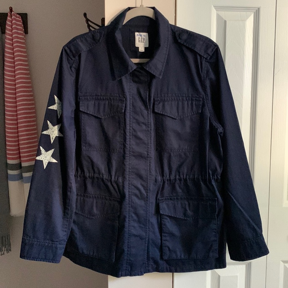 GAP Navy Americana Utility Jacket Coastal Luxe Military Anorak - Picture 4 of 5